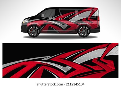 Vector car decal wrap design. Graphic abstract line racing background design for vehicle, race car, rally, adventure livery camouflage.