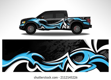 Diseño de la envoltura de calcomanías para vehículos vectores. Diseño gráfico de fondo de carreras de línea abstracta para vehículos, autos de carreras, rally, camuflaje de rivalidad de aventura.
