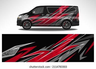 Vector car decal wrap design. Graphic abstract line racing background design for vehicle, race car, rally, adventure livery camouflage.