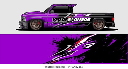 Vektorgrafik Car Decal Wrap Design: Abstrakter Rennstreifen-Hintergrund-Kit für Fahrzeuge, Rennwagen, Rallye, Abenteuer und Lackierung
