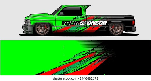 Diseño de la envoltura de la etiqueta del coche de Vector: Abstractas Racing Stripe Kit de fondo para vehículos, coches de carreras, rally, aventura y librea