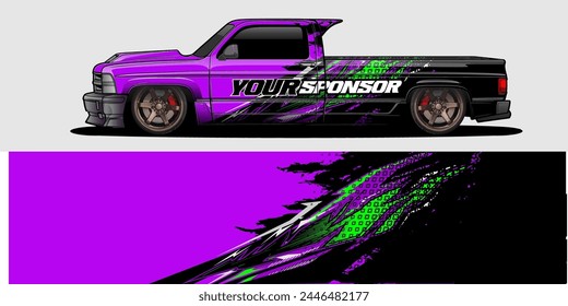 Vector Car Decal Wrap Design: Abstract Racing Stripe Background Kit for Vehicles, Race Cars, Rally, Adventure, and Livery