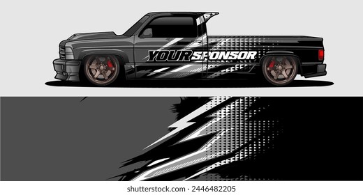 Vector Car Decal Wrap Design: Abstract Racing Stripe Background Kit for Vehicles, Race Cars, Rally, Adventure, and Livery