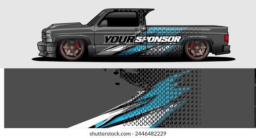 Vector Car Decal Wrap Design: Abstract Racing Stripe Background Kit for Vehicles, Race Cars, Rally, Adventure, and Livery