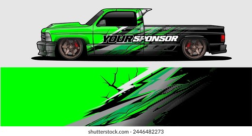 Vector Car Decal Wrap Design: Abstract Racing Stripe Background Kit for Vehicles, Race Cars, Rally, Adventure, and Livery