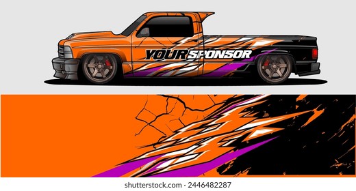 Diseño de la envoltura de la etiqueta del coche de Vector: Abstractas Racing Stripe Kit de fondo para vehículos, coches de carreras, rally, aventura y librea