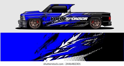 Vector Car Decal Wrap Design: Abstract Racing Stripe Background Kit for Vehicles, Race Cars, Rally, Adventure, and Livery