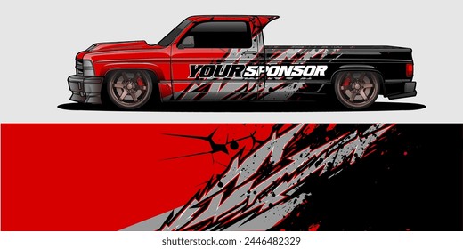 Vector Car Decal Wrap Design: Abstract Racing Stripe Background Kit for Vehicles, Race Cars, Rally, Adventure, and Livery