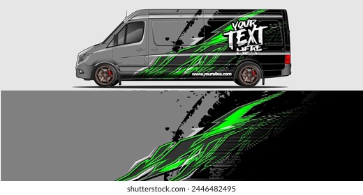 Vector Car Decal Wrap Design: Abstract Racing Stripe Background Kit for Vehicles, Race Cars, Rally, Adventure, and Livery