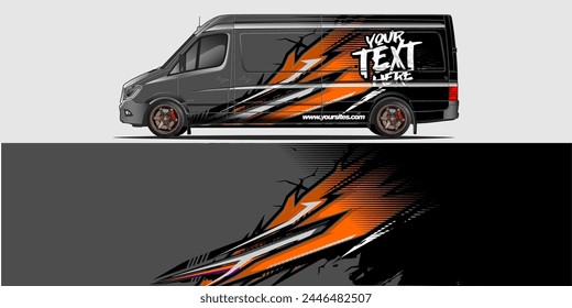 Vector Car Decal Wrap Design: Abstract Racing Stripe Background Kit for Vehicles, Race Cars, Rally, Adventure, and Livery