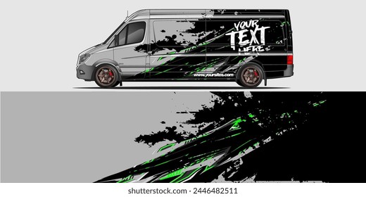 Vector Car Decal Wrap Design: Abstract Racing Stripe Background Kit for Vehicles, Race Cars, Rally, Adventure, and Livery