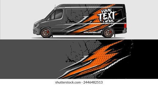 Vector Car Decal Wrap Design: Abstract Racing Stripe Background Kit for Vehicles, Race Cars, Rally, Adventure, and Livery