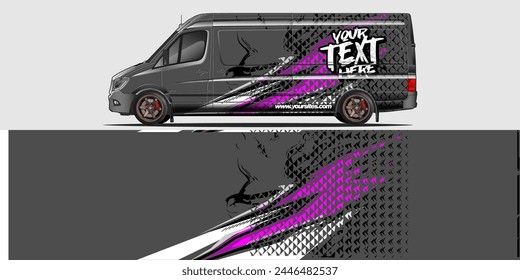 Vector Car Decal Wrap Design: Abstract Racing Stripe Background Kit for Vehicles, Race Cars, Rally, Adventure, and Livery