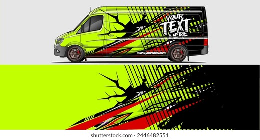 Diseño de la envoltura de la etiqueta del coche de Vector: Abstractas Racing Stripe Kit de fondo para vehículos, coches de carreras, rally, aventura y librea