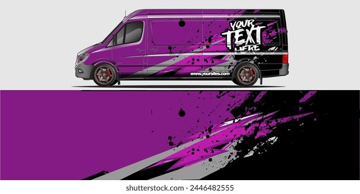Vector Car Decal Wrap Design: Abstract Racing Stripe Background Kit for Vehicles, Race Cars, Rally, Adventure, and Livery