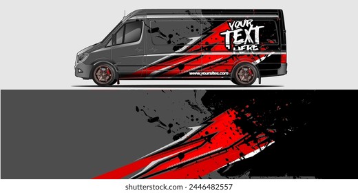 Vektorgrafik Car Decal Wrap Design: Abstrakter Rennstreifen-Hintergrund-Kit für Fahrzeuge, Rennwagen, Rallye, Abenteuer und Lackierung