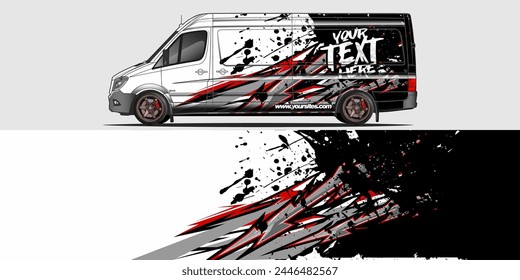 Vector Car Decal Wrap Design: Abstract Racing Stripe Background Kit for Vehicles, Race Cars, Rally, Adventure, and Livery