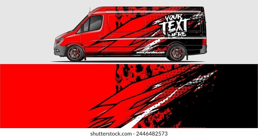 Diseño de la envoltura de la etiqueta del coche de Vector: Abstractas Racing Stripe Kit de fondo para vehículos, coches de carreras, rally, aventura y librea