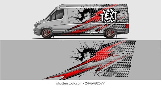 Vector Car Decal Wrap Design: Abstract Racing Stripe Background Kit for Vehicles, Race Cars, Rally, Adventure, and Livery