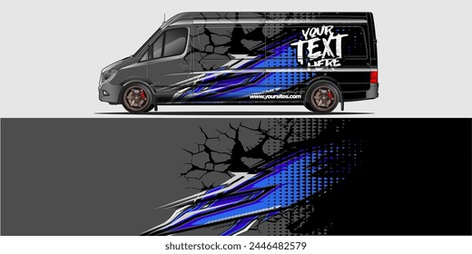 Vector Car Decal Wrap Design: Abstract Racing Stripe Background Kit for Vehicles, Race Cars, Rally, Adventure, and Livery