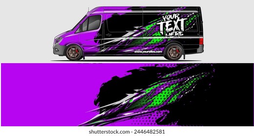 Vector Car Decal Wrap Design: Abstract Racing Stripe Background Kit for Vehicles, Race Cars, Rally, Adventure, and Livery
