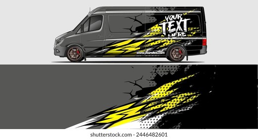 Vector Car Decal Wrap Design: Abstract Racing Stripe Background Kit for Vehicles, Race Cars, Rally, Adventure, and Livery