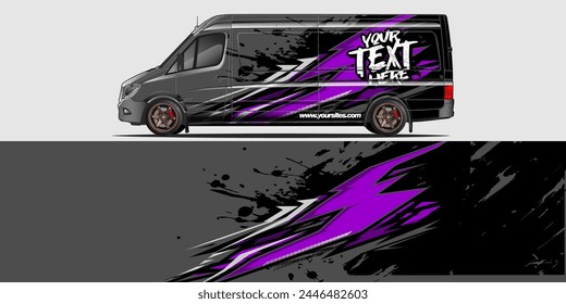 Vector Car Decal Wrap Design: Abstract Racing Stripe Background Kit for Vehicles, Race Cars, Rally, Adventure, and Livery