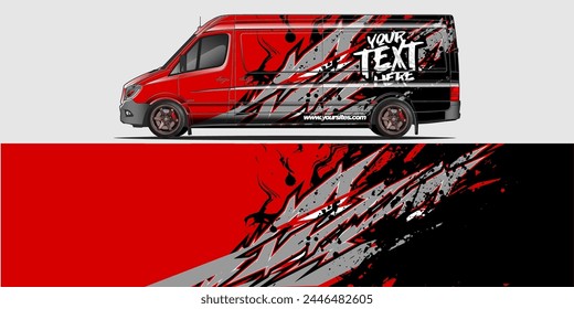 Vector Car Decal Wrap Design: Abstract Racing Stripe Background Kit for Vehicles, Race Cars, Rally, Adventure, and Livery