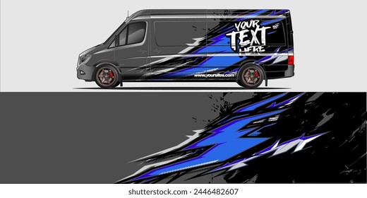 Vector Car Decal Wrap Design: Abstract Racing Stripe Background Kit for Vehicles, Race Cars, Rally, Adventure, and Livery