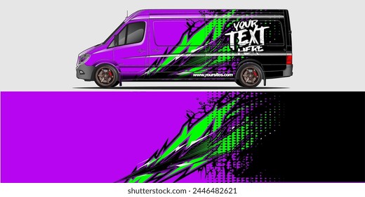 Vector Car Decal Wrap Design: Abstract Racing Stripe Background Kit for Vehicles, Race Cars, Rally, Adventure, and Livery