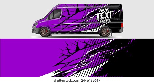 Vector Car Decal Wrap Design: Abstract Racing Stripe Background Kit for Vehicles, Race Cars, Rally, Adventure, and Livery