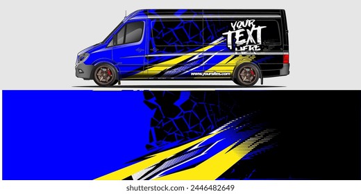 Diseño de la envoltura de la etiqueta del coche de Vector: Abstractas Racing Stripe Kit de fondo para vehículos, coches de carreras, rally, aventura y librea