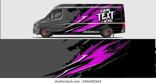 Vector Car Decal Wrap Design: Abstract Racing Stripe Background Kit for Vehicles, Race Cars, Rally, Adventure, and Livery