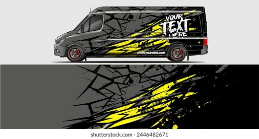 Vector Car Decal Wrap Design: Abstract Racing Stripe Background Kit for Vehicles, Race Cars, Rally, Adventure, and Livery