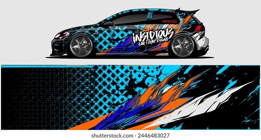 Diseño de la envoltura de la etiqueta del coche de Vector: Abstractas Racing Stripe Kit de fondo para vehículos, coches de carreras, rally, aventura y librea