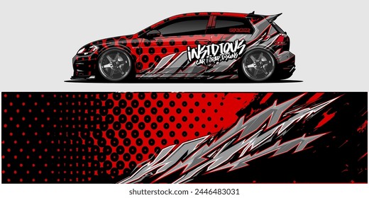Vector Car Decal Wrap Design: Abstract Racing Stripe Background Kit for Vehicles, Race Cars, Rally, Adventure, and Livery