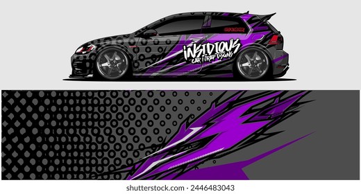 Vektorgrafik Car Decal Wrap Design: Abstrakter Rennstreifen-Hintergrund-Kit für Fahrzeuge, Rennwagen, Rallye, Abenteuer und Lackierung