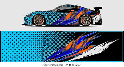 Diseño de la envoltura de la etiqueta del coche de Vector: Abstractas Racing Stripe Kit de fondo para vehículos, coches de carreras, rally, aventura y librea