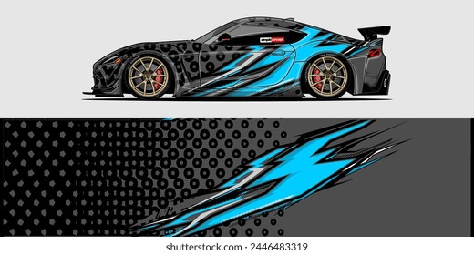 Vector Car Decal Wrap Design: Abstract Racing Stripe Background Kit for Vehicles, Race Cars, Rally, Adventure, and Livery