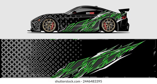 Vector Car Decal Wrap Design: Abstract Racing Stripe Background Kit for Vehicles, Race Cars, Rally, Adventure, and Livery
