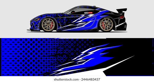 Diseño de la envoltura de la etiqueta del coche de Vector: Abstractas Racing Stripe Kit de fondo para vehículos, coches de carreras, rally, aventura y librea