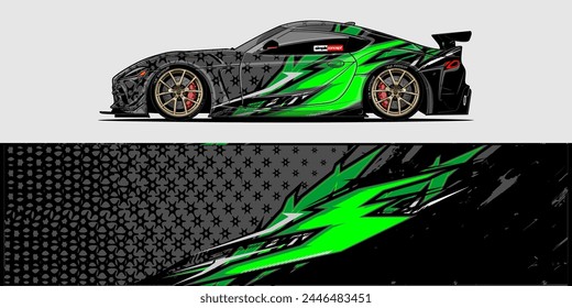 Vector Car Decal Wrap Design: Abstract Racing Stripe Background Kit for Vehicles, Race Cars, Rally, Adventure, and Livery