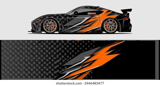 Vector Car Decal Wrap Design: Abstract Racing Stripe Background Kit for Vehicles, Race Cars, Rally, Adventure, and Livery