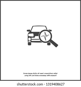 Vector car diagnostics icon on white isolated background.  Layers grouped for easy editing illustration. For your design