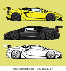 vector car drawing sketch illustration