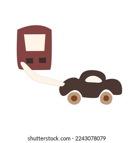Vector car filled gasoline. Isolated from white background.