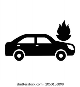 Diseño de iconos de glifo de incendio de vagón vector
