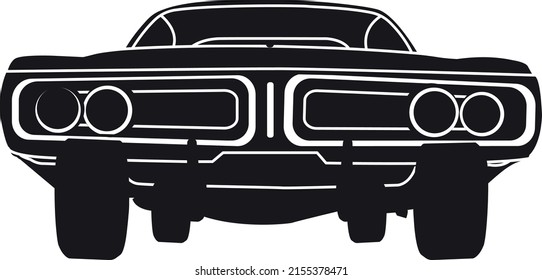 Vector car front black one shape