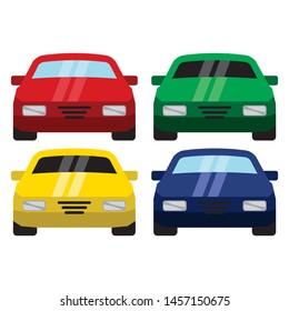 Vector car front view illustration.