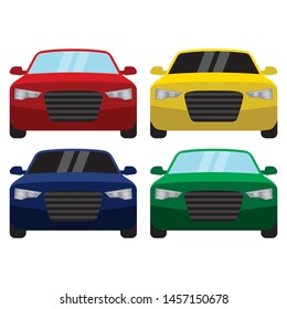 Vector car front view illustration.